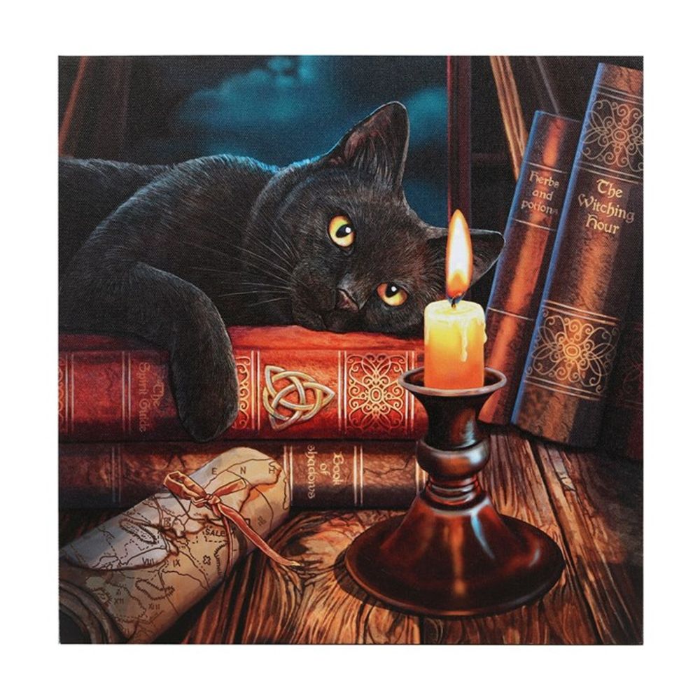 The Witching Hour Light Up Canvas Plaque by Lisa Parker - Cat Brew Club