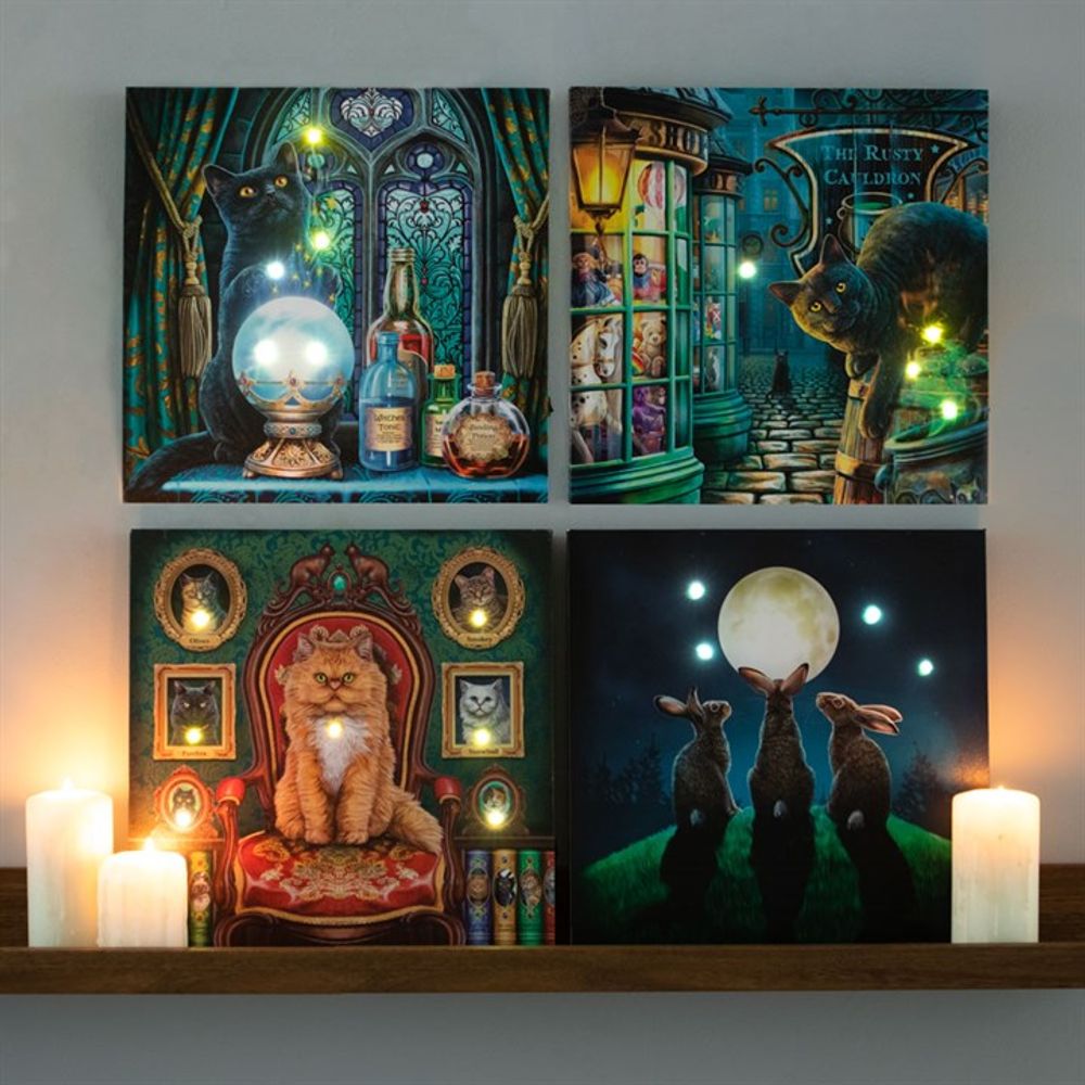 The Rusty Cauldron Light Up Canvas Plaque by Lisa Parker - Cat Brew Club