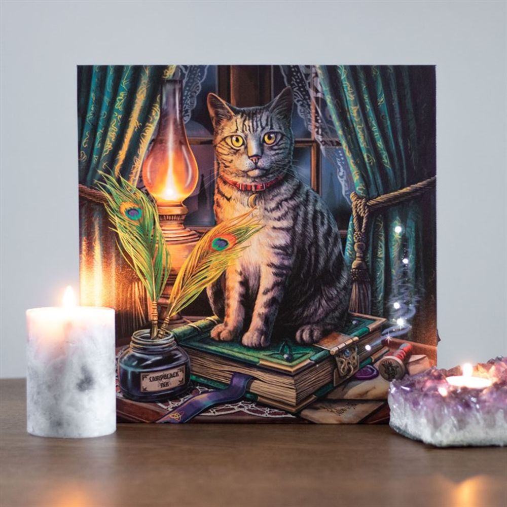 Book of Shadows Light Up Canvas Plaque by Lisa Parker - Cat Brew Club