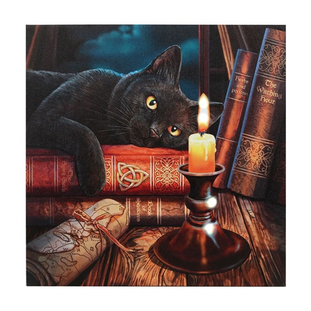 The Witching Hour Light Up Canvas Plaque by Lisa Parker - Cat Brew Club