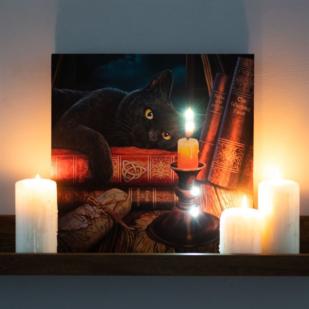 The Witching Hour Light Up Canvas Plaque by Lisa Parker - Cat Brew Club