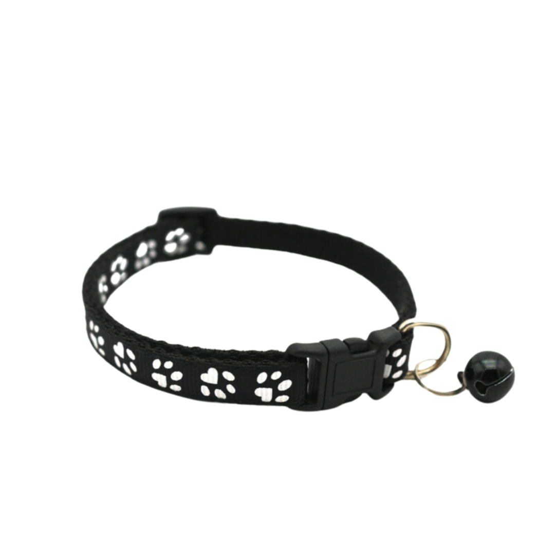 Adjustable Paw Print Cat Collar With Bell Small Pet Dog Puppy Kitten Cat - Cat Brew Club