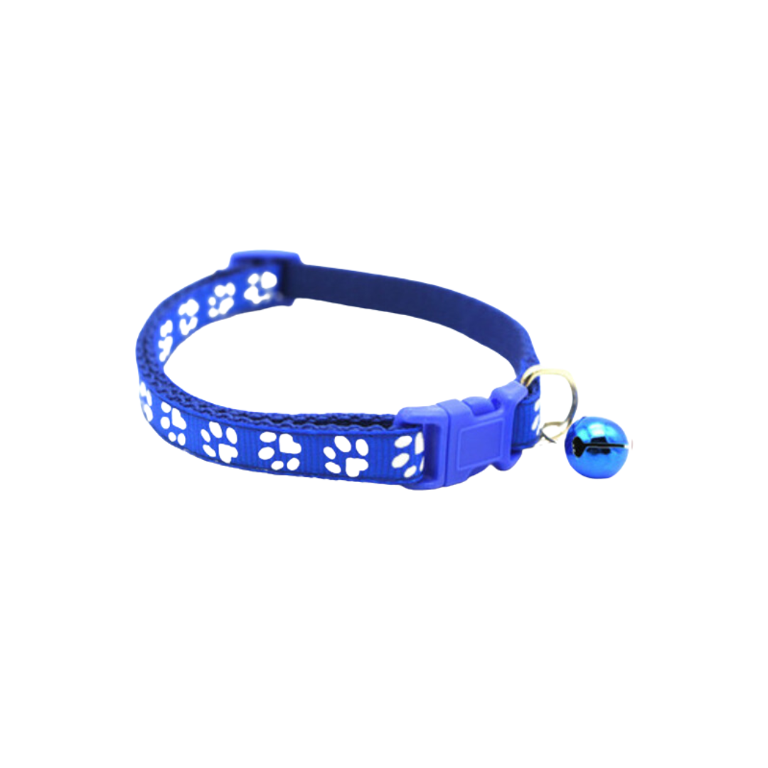 Adjustable Paw Print Cat Collar With Bell Small Pet Dog Puppy Kitten Cat - Cat Brew Club