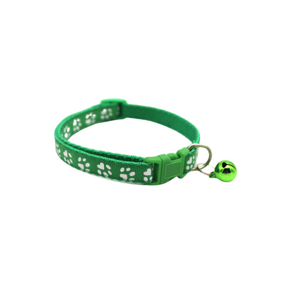 Adjustable Paw Print Cat Collar With Bell Small Pet Dog Puppy Kitten Cat - Cat Brew Club