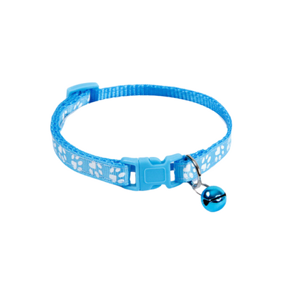 Adjustable Paw Print Cat Collar With Bell Small Pet Dog Puppy Kitten Cat - Cat Brew Club