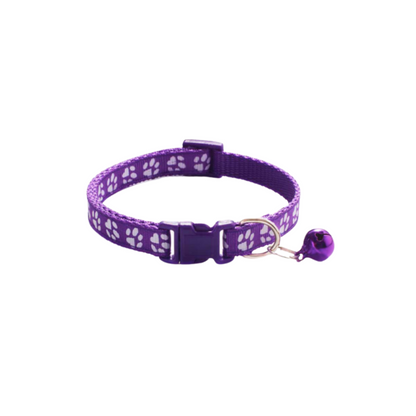 Adjustable Paw Print Cat Collar With Bell Small Pet Dog Puppy Kitten Cat - Cat Brew Club