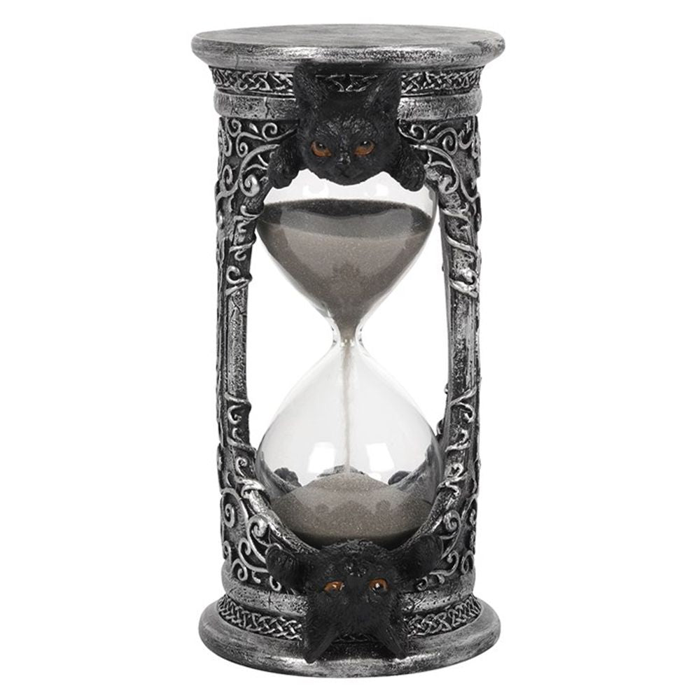 17cm Gothic Black Cat Hourglass Timer – Elegant and Functional Decor - Cat Brew Club