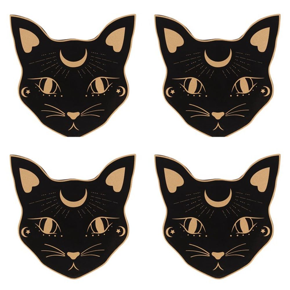 Mystic Mog Cat Coaster Set - Decorative Drink Coasters - Cat Brew Club