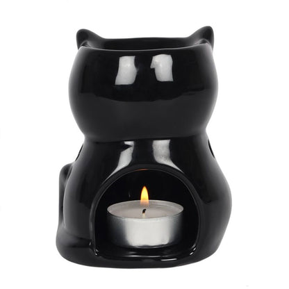 Black Cat Oil Burner - Aromatherapy Essential Oil Diffuser - Cat Brew Club