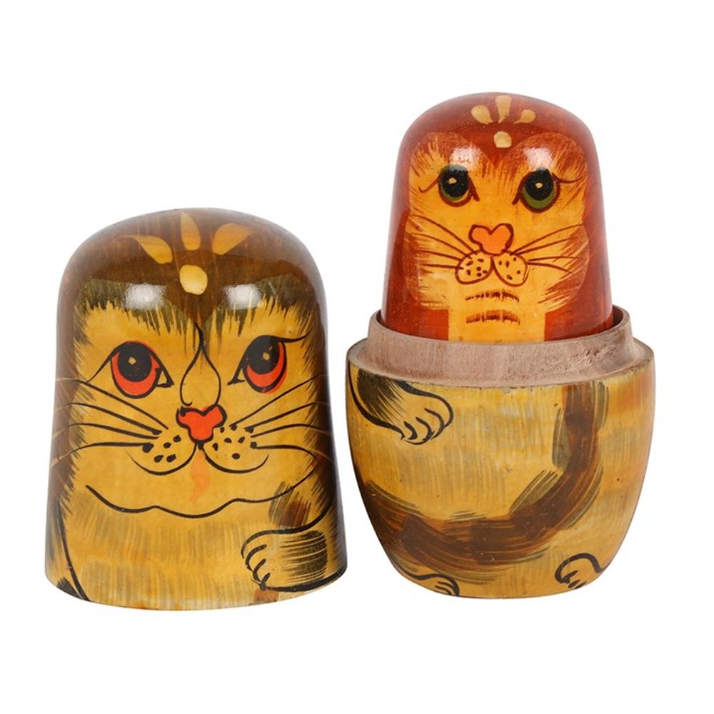 Russian Doll Set - Cat Design Nesting Dolls - Cat Brew Club