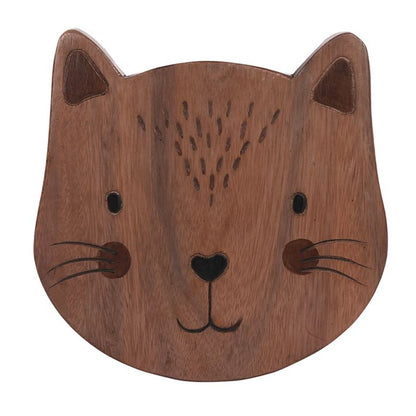 26cm Children's Wooden Cat Stool - Cat Brew Club