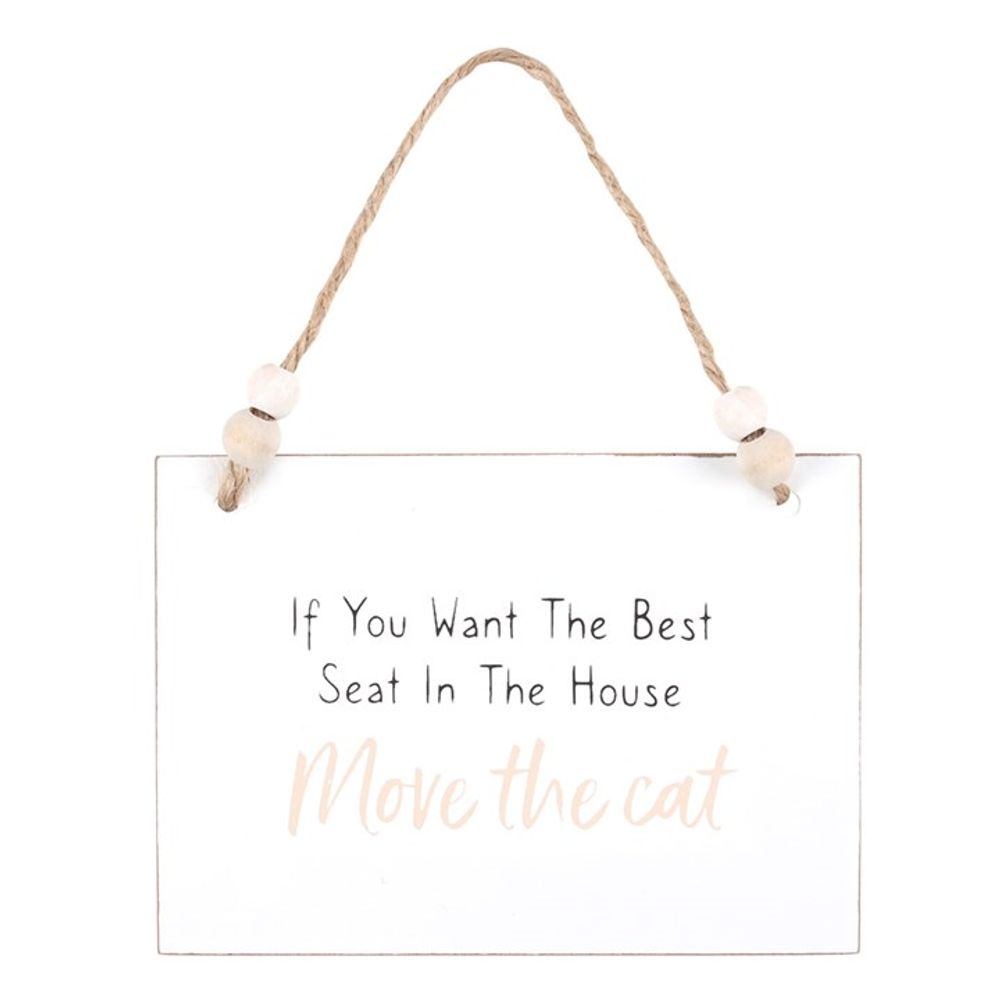 Move The Cat Sign - Humorous Hanging Decoration - Cat Brew Club