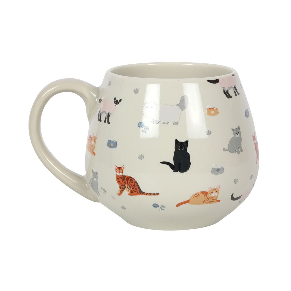 Cat Print Rounded Mug - Cat Brew Club