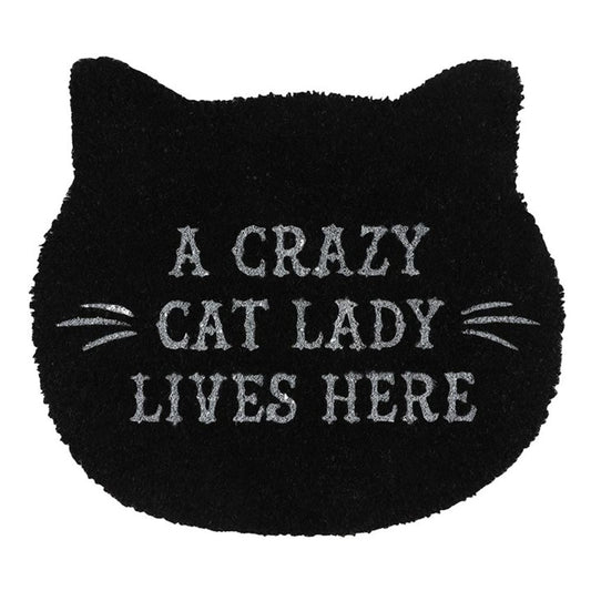 Black Cat Lady Cat Shaped Doormat - Cat Brew Club