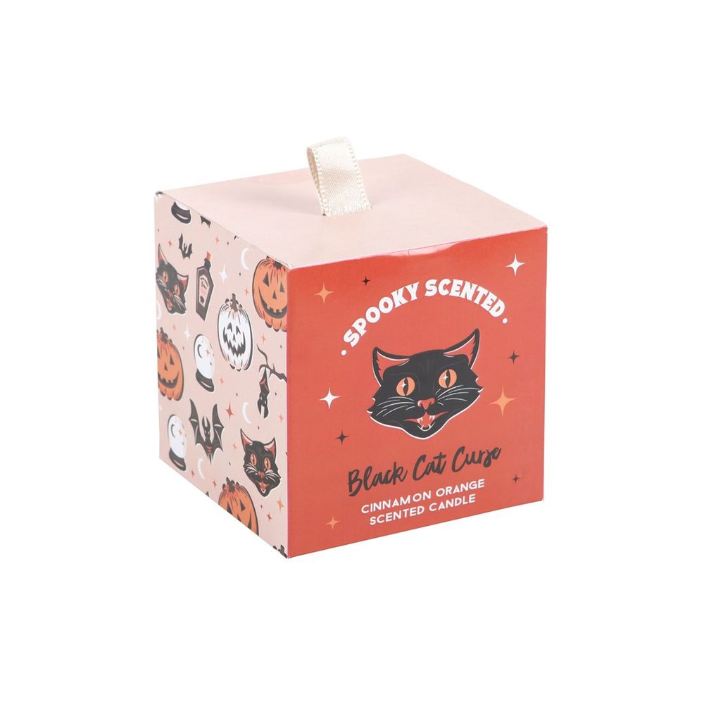 Black Cat Curse Candle - Cinnamon Orange Scent - Cat Brew Club