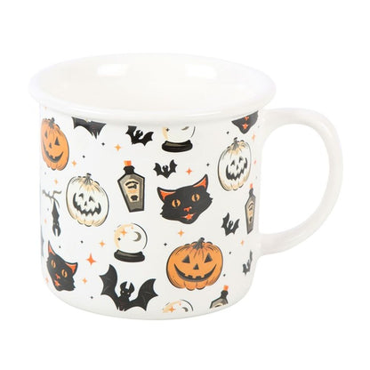 Spooky Cat and Pumpkin Mug - Halloween Drinkware - Cat Brew Club