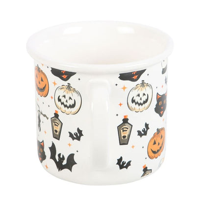 Spooky Cat and Pumpkin Mug - Halloween Drinkware - Cat Brew Club