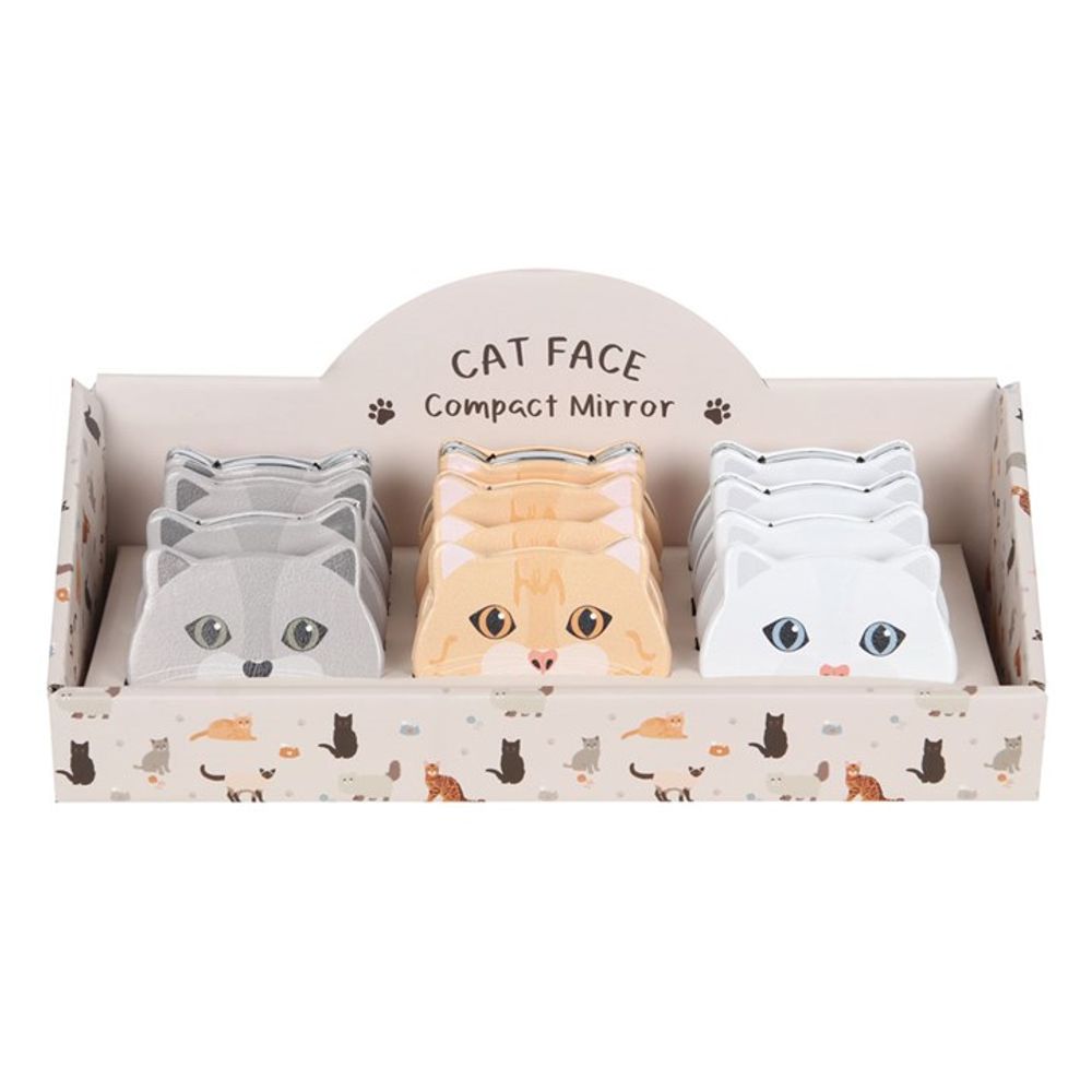 Set of 12 Cat Face Compact Mirrors - Cat Brew Club