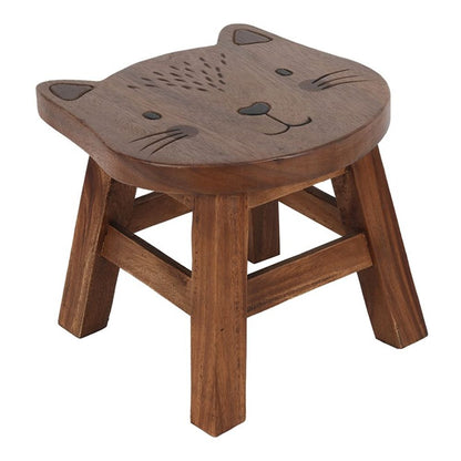 26cm Children's Wooden Cat Stool - Cat Brew Club