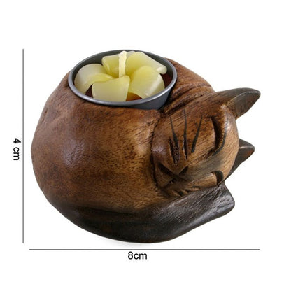 Curled Cat Tealight Holder - Cat Brew Club