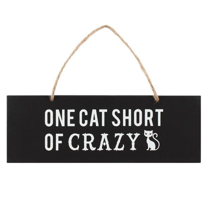 One Cat Short of Crazy Wall Sign - Cat Brew Club