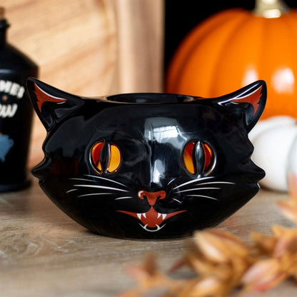 Spooky Black Cat Oil Burner - Halloween Decor - Cat Brew Club