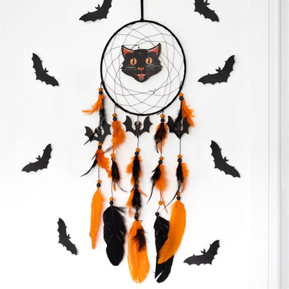 Black Cat Halloween Dreamcatcher - Spooky Home Decor - Cat Brew Club