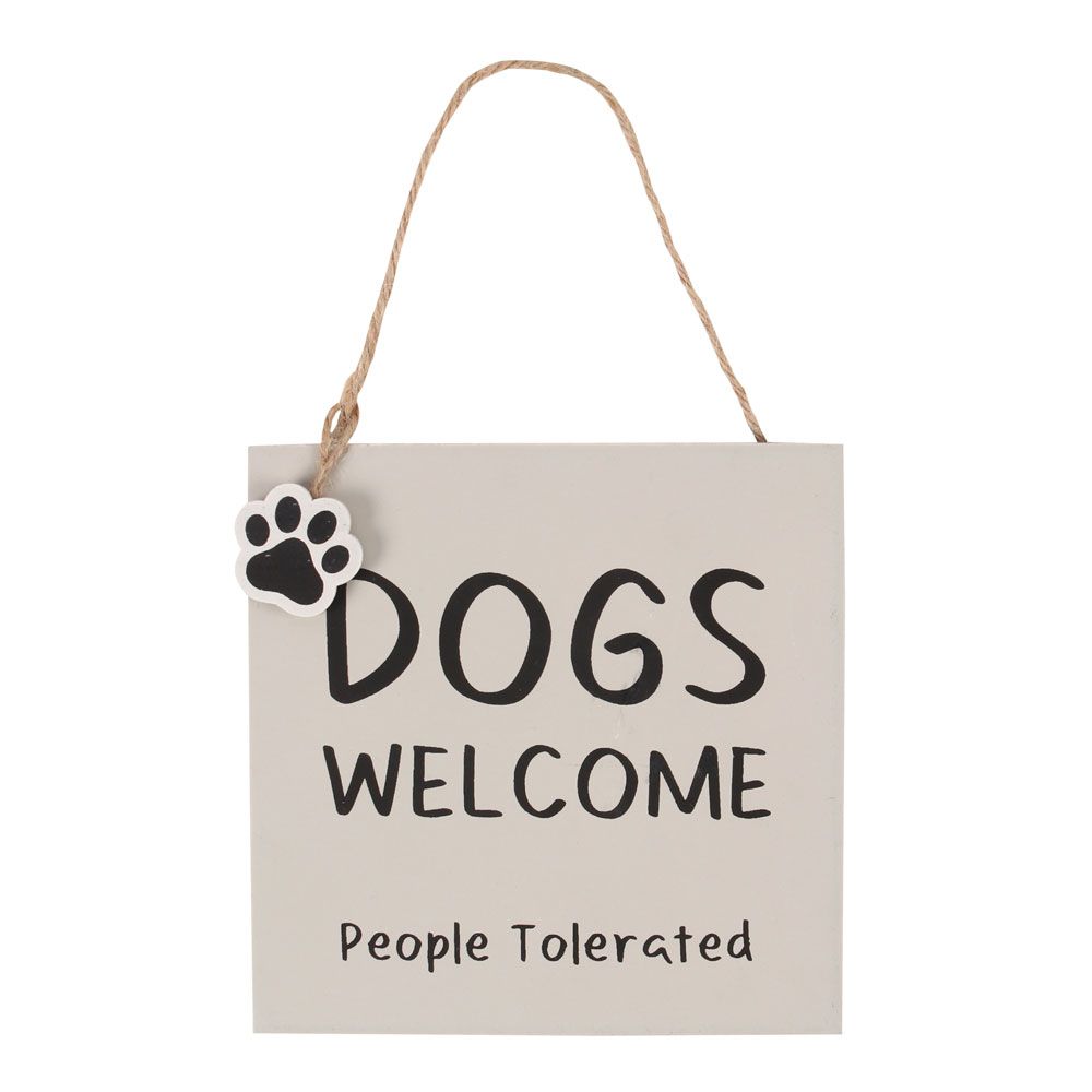 Dogs Welcome Hanging Sign - Cat Brew Club