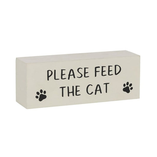 Reversible Cat Has Been Fed Block Sign - Cat Brew Club