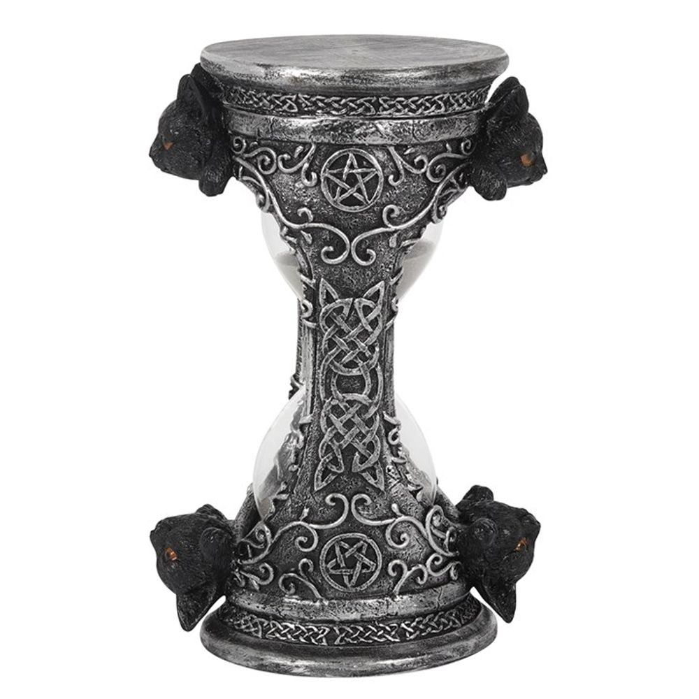 17cm Gothic Black Cat Hourglass Timer – Elegant and Functional Decor - Cat Brew Club