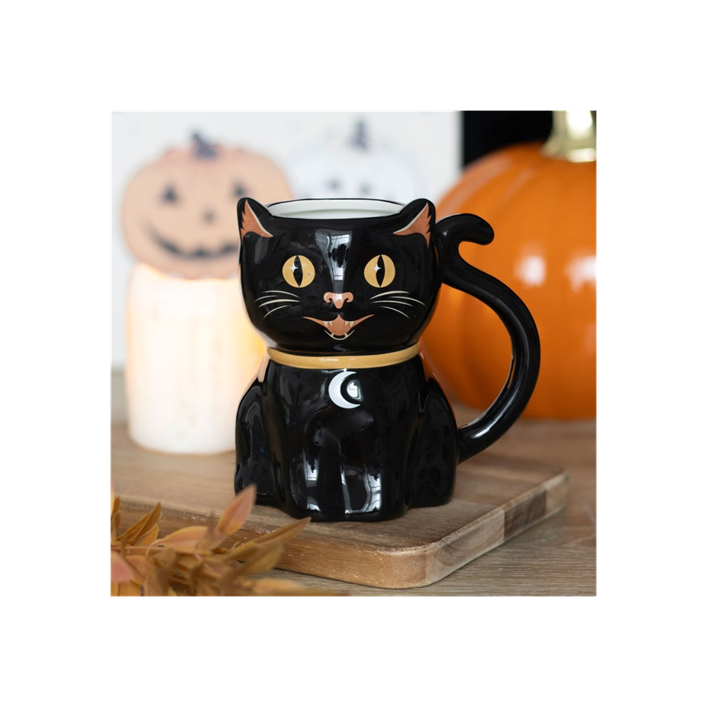 Spooky Black Cat Mug - Halloween Coffee Cup - Cat Brew Club