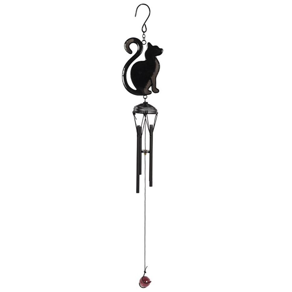 Black Cat Profile Wind Chime - Outdoor Garden Decor - Cat Brew Club