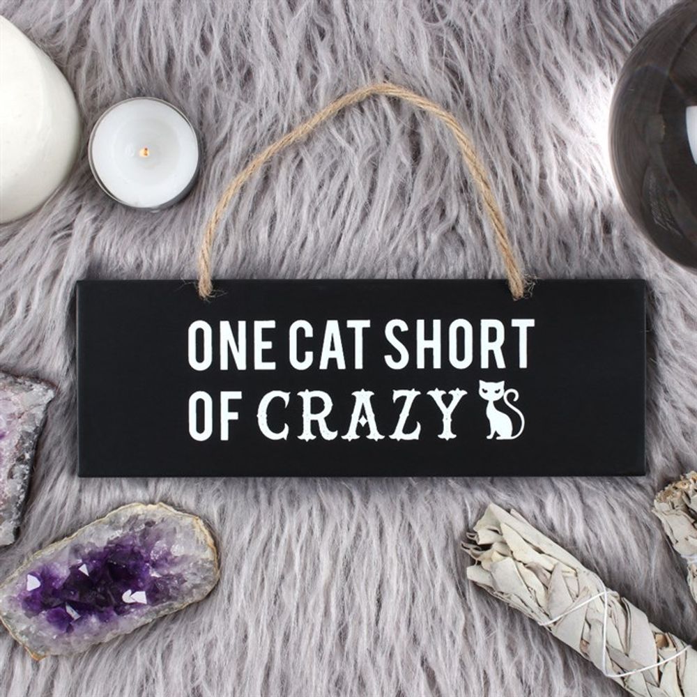 One Cat Short of Crazy Wall Sign - Cat Brew Club