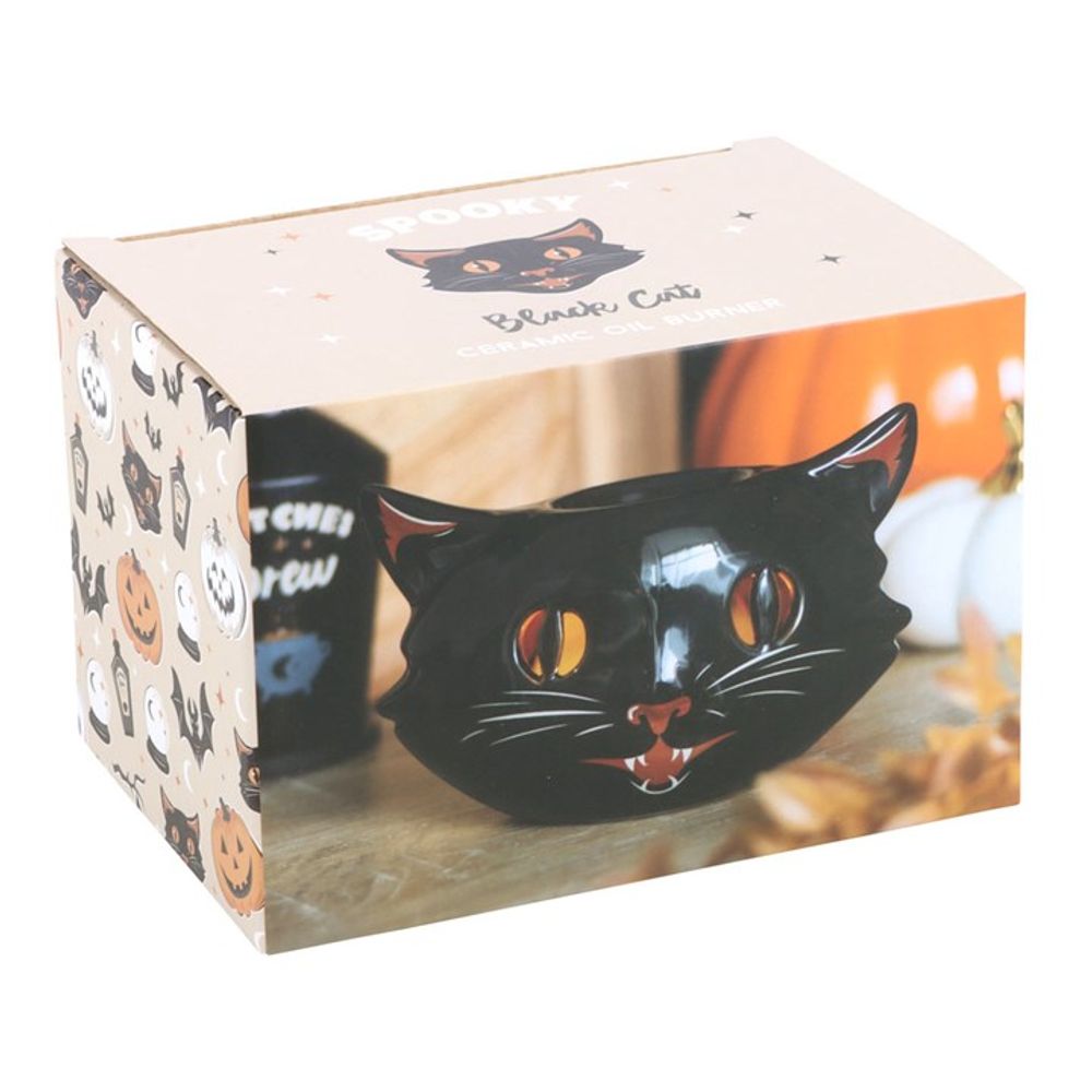 Spooky Black Cat Oil Burner - Halloween Decor - Cat Brew Club