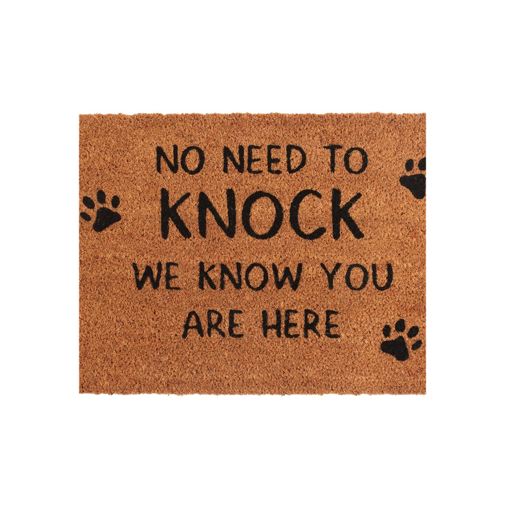 Natural No Need To Knock Dog Doormat - Cat Brew Club