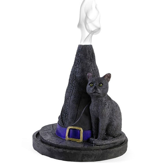 Witch Hat With Cat Incense Holder - Halloween Decor - Cat Brew Club