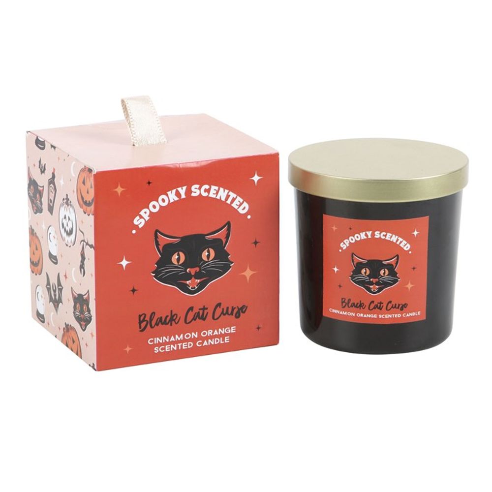 Black Cat Curse Candle - Cinnamon Orange Scent - Cat Brew Club