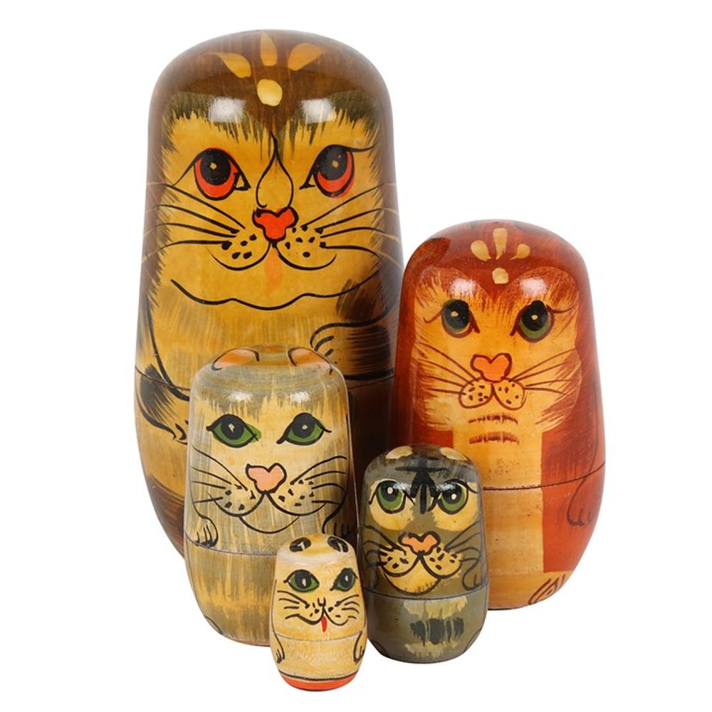 Russian Doll Set - Cat Design Nesting Dolls - Cat Brew Club