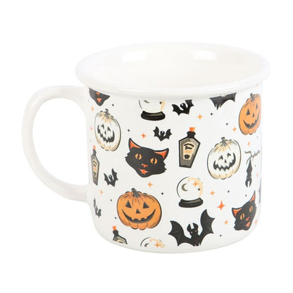 Spooky Cat and Pumpkin Mug - Halloween Drinkware - Cat Brew Club