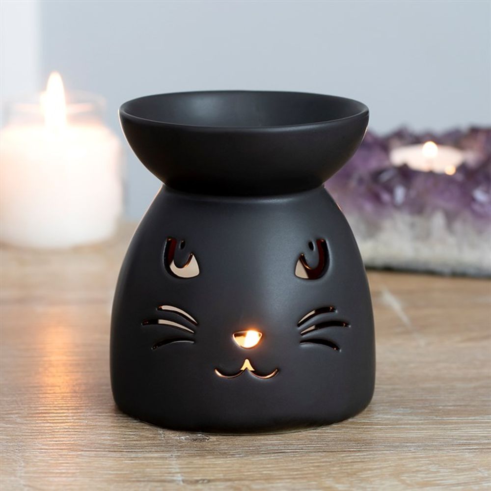 Black Cat Cut Out Oil Burner - Aromatherapy Diffuser - Cat Brew Club