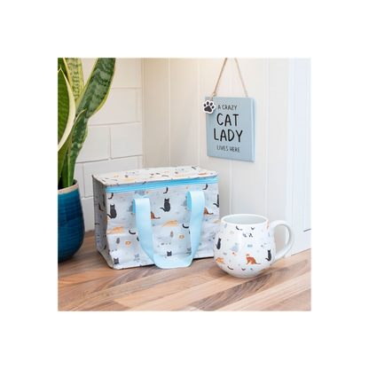 Cat Print Lunch Bag - Cat Brew Club