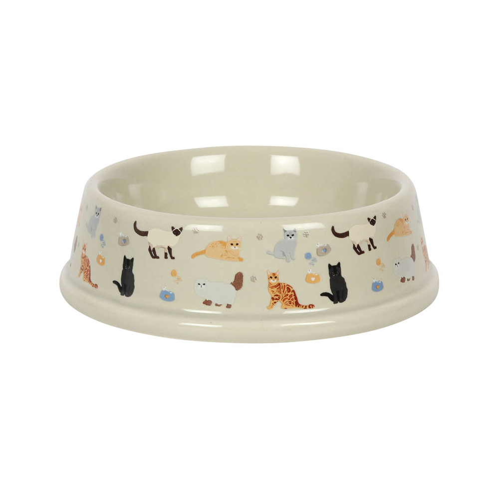 Cat Print Food Bowl - Cat Brew Club