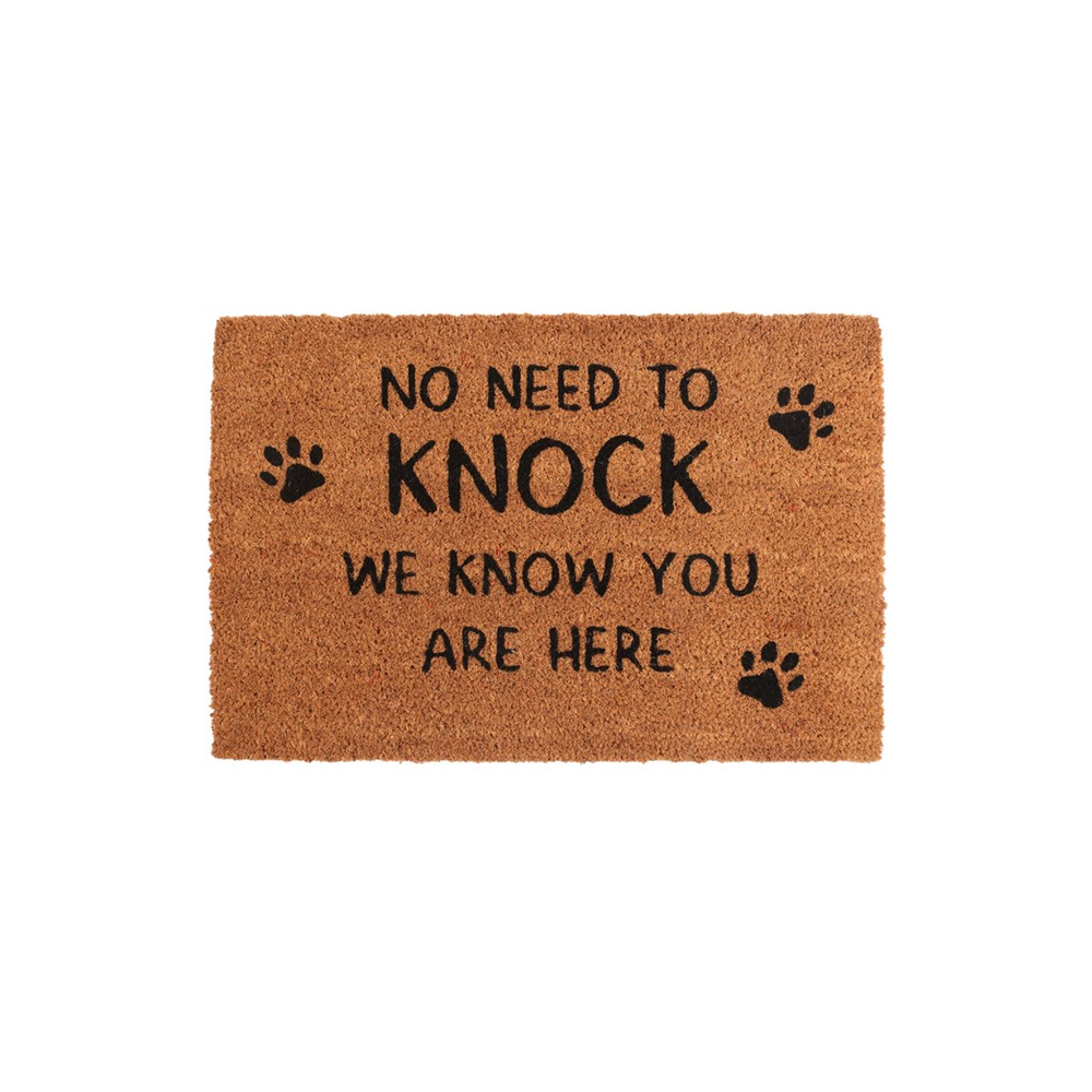 Natural No Need To Knock Dog Doormat - Cat Brew Club