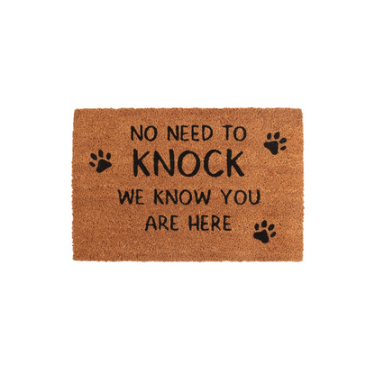 Natural No Need To Knock Dog Doormat - Cat Brew Club