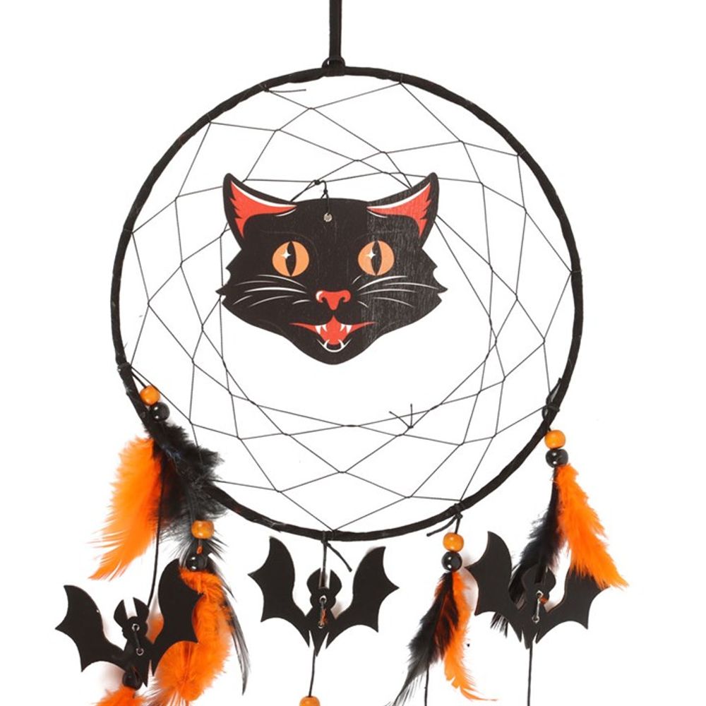 Black Cat Halloween Dreamcatcher - Spooky Home Decor - Cat Brew Club